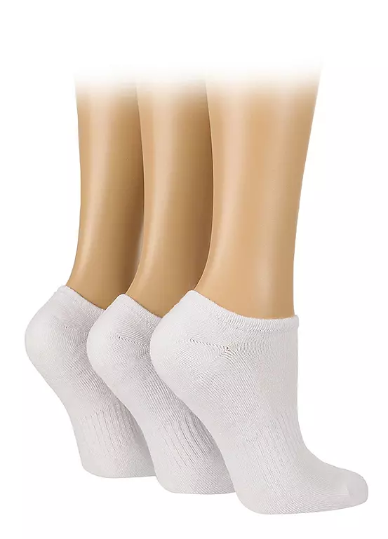 Glenmuir Ladies White Pack Of 3 Sport Socks 4 Glenmuir Ladies White Pack Of 3 Sport Socks - Image 2