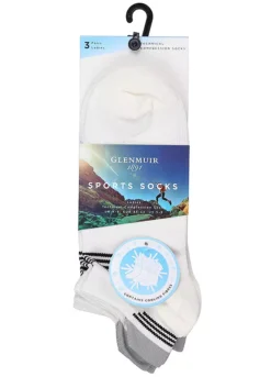Glenmuir Pack Of 3 Sport Compression Socks -Lush Fit Store Glenmuir Pack of 3 Sport Compression Socks42B366FRSC W01