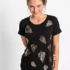 Glitter Leaf Print Top -Lush Fit Store Glitter Leaf Print Top955209FRSP