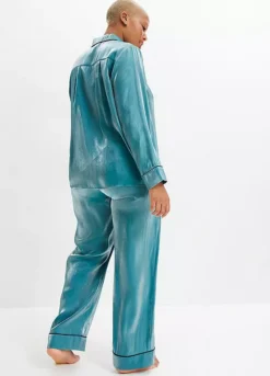 Glossy Satin Pyjamas -Lush Fit Store Glossy Satin Pyjamas910140FRSB W02