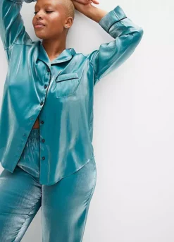 Glossy Satin Pyjamas -Lush Fit Store Glossy Satin Pyjamas910140FRSB W03