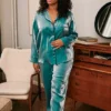 Glossy Satin Pyjamas -Lush Fit Store Glossy Satin Pyjamas910140FRSP
