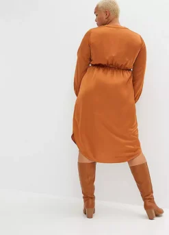 Glossy Shirt Dress -Lush Fit Store Glossy Shirt Dress923654FRSB W01