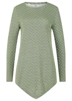 Graphic Print Hanky Hem Top -Lush Fit Store Graphic Print Hanky Hem Top977103FRSC