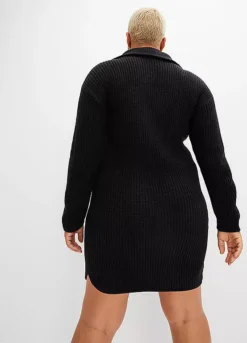 Half Zip Knitted Dress -Lush Fit Store Half Zip Knitted Dress953430FRSB W01