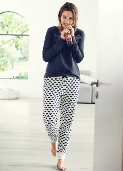 Heart Print Pyjamas -Lush Fit Store Heart Print Pyjamas962721FRSL