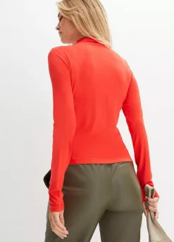 High Neck Long Sleeve Top -Lush Fit Store High Neck Long Sleeve Top911451FRSP W01