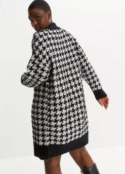 Houndstooth Knitted Dress -Lush Fit Store Houndstooth Knitted Dress914658FRSB W01