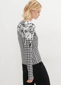 Houndstooth Print Top -Lush Fit Store Houndstooth Print Top949745FRSP W01