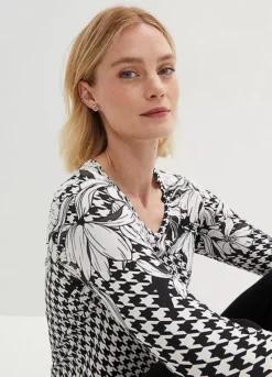 Houndstooth Print Top -Lush Fit Store Houndstooth Print Top949745FRSP W02