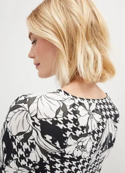 Houndstooth Print Top -Lush Fit Store Houndstooth Print Top949745FRSP W03