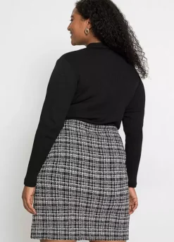 Houndstooth Two Tone Dress -Lush Fit Store Houndstooth Two Tone Dress978721FRSB W01