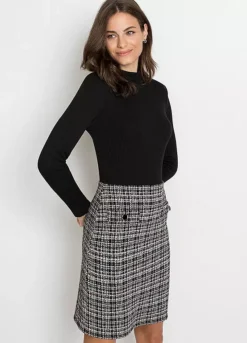 Houndstooth Two Tone Dress -Lush Fit Store Houndstooth Two Tone Dress978721FRSP