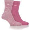 Jeep Ladies 2 Pack Cerise/Cream Performance Polyester Socks