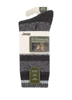 Jeep Ladies 3 Pack Slate/Grey Striped Performance Boot Socks (4-8) -Lush Fit Store Jeep Ladies 3 Pack Slate Grey Striped Performance Boot Socks 4 810B590FRSP W01