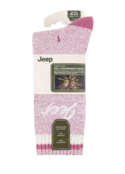Jeep Ladies 3 Pack Of Rose/Cerise/Cream Performance Poly Boot Socks (4-8) -Lush Fit Store Jeep Ladies 3 Pack of Rose Cerise Cream Performance Poly Boot Socks 4 810B310FRSP W01