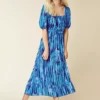 Kaleidoscope Tie Dye Print Midi Dress -Lush Fit Store Kaleidoscope Tie Dye Print Midi Dress18R925FRSP