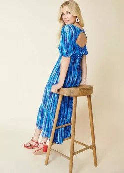 Kaleidoscope Tie Dye Print Midi Dress -Lush Fit Store Kaleidoscope Tie Dye Print Midi Dress18R925FRSP W01