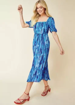 Kaleidoscope Tie Dye Print Midi Dress -Lush Fit Store Kaleidoscope Tie Dye Print Midi Dress18R925FRSP W03
