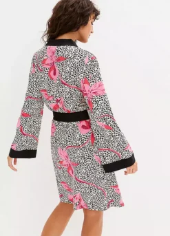 Kimono Leopard Print Lace Bathrobe -Lush Fit Store Kimono Leopard Print Lace Bathrobe937921FRSP W01
