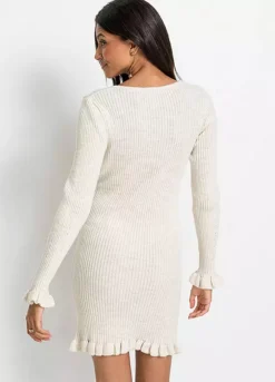 Knitted Long Sleeve Dress -Lush Fit Store Knitted Long Sleeve Dress930308FRSP W01