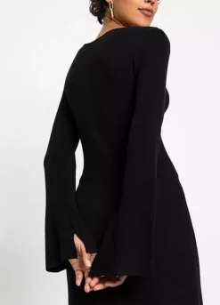 Knitted Square Neck Dress -Lush Fit Store Knitted Square Neck Dress967982FRSP W03