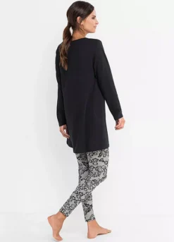 Lace Detail Printed Pyjamas -Lush Fit Store Lace Detail Printed Pyjamas937823FRSP W01