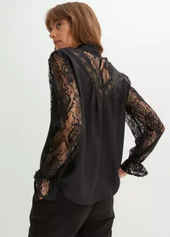 Lace Sleeve Blouse -Lush Fit Store Lace Sleeve Blouse950164FRSP W01