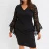 Lace Sleeve Party Dress -Lush Fit Store Lace Sleeve Party Dress905994FRSB