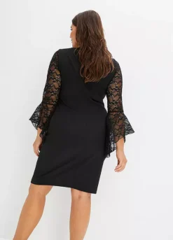 Lace Sleeve Party Dress -Lush Fit Store Lace Sleeve Party Dress905994FRSB W01
