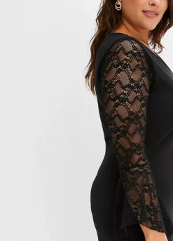 Lace Sleeve Party Dress -Lush Fit Store Lace Sleeve Party Dress905994FRSB W02