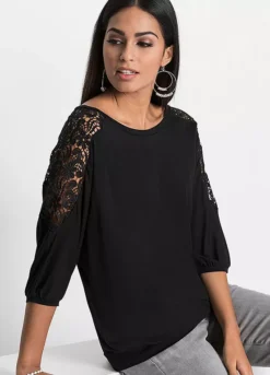 Lace Sleeve Slouch Top 10 Lace Sleeve Slouch Top -Lush Fit Store Lace Sleeve Slouch Top953484FRSP W02