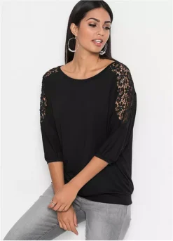 Lace Sleeve Slouch Top 11 Lace Sleeve Slouch Top -Lush Fit Store Lace Sleeve Slouch Top953484FRSP W03