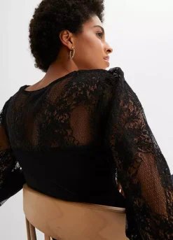 Lace Sleeve Tunic -Lush Fit Store Lace Sleeve Tunic915701FRSP W03