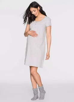 Lace Trim Maternity Nightie -Lush Fit Store Lace Trim Maternity Nightie922202FRSP