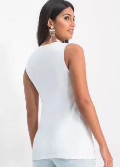 Lace Yoke Tank Top -Lush Fit Store Lace Yoke Tank Top909281FRSP W01