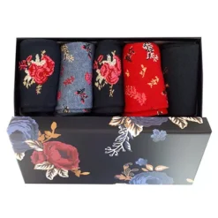 Ladies Pack Of 5 Socks In A Blue Floral Gift Box 10 Ladies Pack Of 5 Socks In A Blue Floral Gift Box -Lush Fit Store Ladies Pack of 5 Socks in a Blue Floral Gift Box27K192FRSP W03