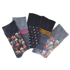 Ladies Pack Of 5 Socks In A Pink Floral Gift Box -Lush Fit Store Ladies Pack of 5 Socks in a Pink Floral Gift Box36J203FRSP W03