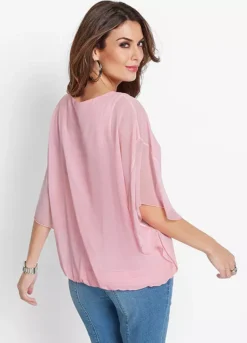 Layered Chiffon Blouse -Lush Fit Store Layered Chiffon Blouse961513FRSP W01