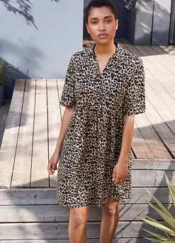 Leopard Shirt Dress -Lush Fit Store Leopard Shirt Dress967105FRSL
