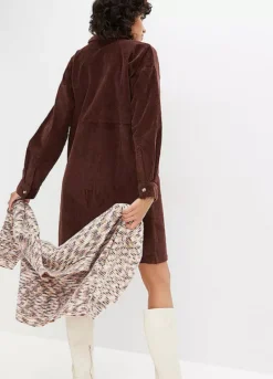 Long Sleeve Cord Shirt Dress -Lush Fit Store Long Sleeve Cord Shirt Dress926264FRSP W01