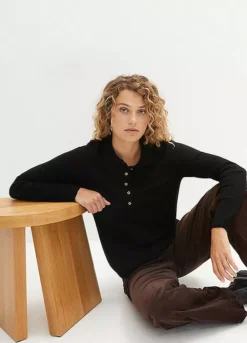 Long Sleeve Polo Top -Lush Fit Store Long Sleeve Polo Top939541FRSP W03