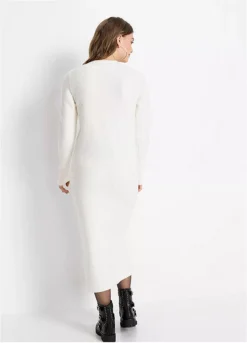 Long Sleeve Side Zip Fastening Knitted Dress -Lush Fit Store Long Sleeve Side Zip Fastening Knitted Dress918946FRSP W01