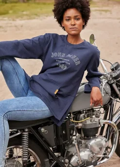 Longline Logo Print Sweatshirt -Lush Fit Store Longline Logo Print Sweatshirt971698FRSL