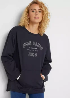 Longline Logo Print Sweatshirt