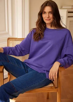Longline Round Neck Sweatshirt -Lush Fit Store Longline Round Neck Sweatshirt974413FRSL
