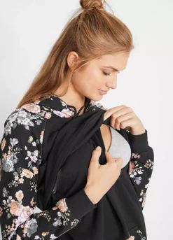 Maternity Floral Hoodie -Lush Fit Store Maternity Floral Hoodie923767FRSP W02