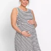 Maternity Stripy Dress -Lush Fit Store Maternity Stripy Dress909036FRSB