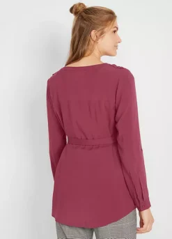 Maternity Tie Waist Blouse -Lush Fit Store Maternity Tie Waist Blouse931369FRSP W01