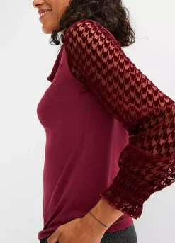 Mesh Sleeve Top -Lush Fit Store Mesh Sleeve Top913917FRSP W03